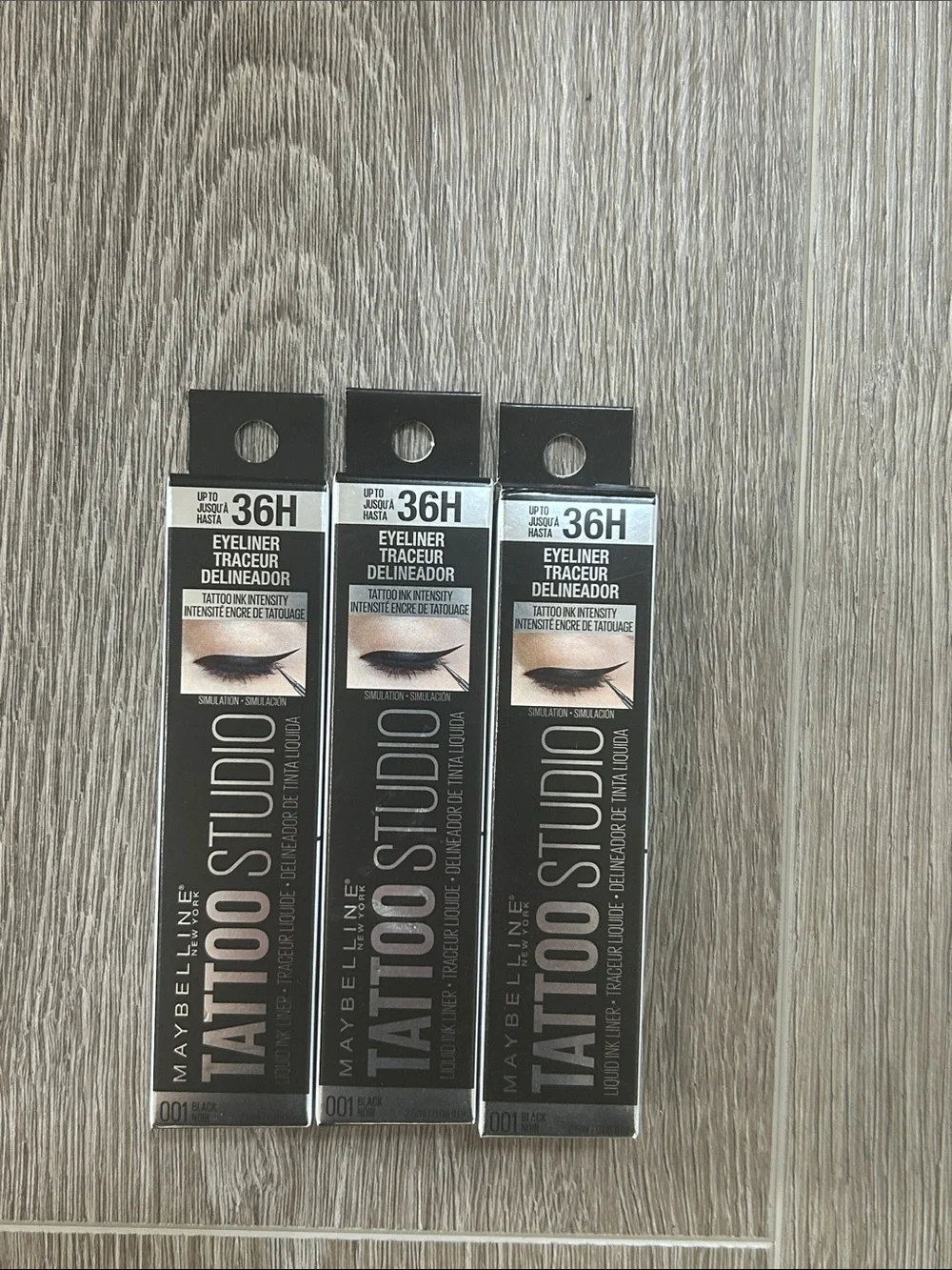 3X Maybelline Tattoo Studio 36H Liquid Eyeliner 001 Black 🌸 FIRM PRICE 🌸